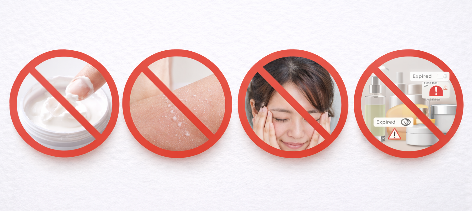 スキンケアのNGを表している画像