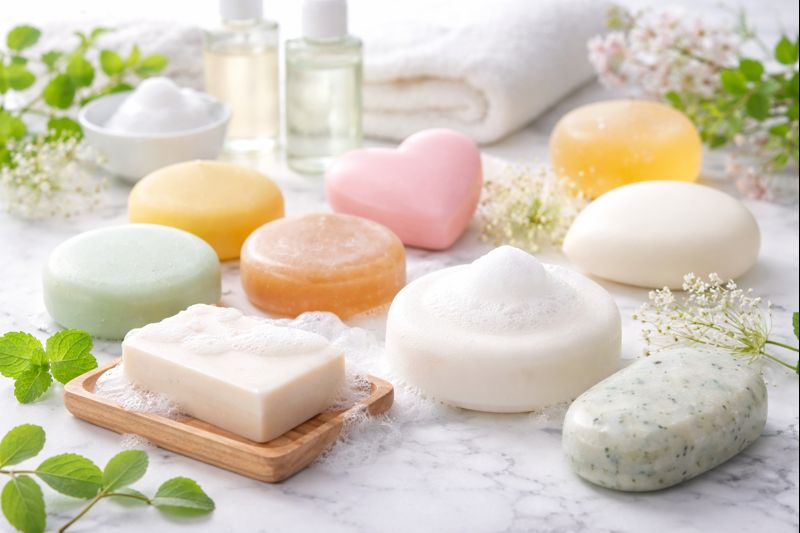 色々な洗顔料が並んでいる画像。