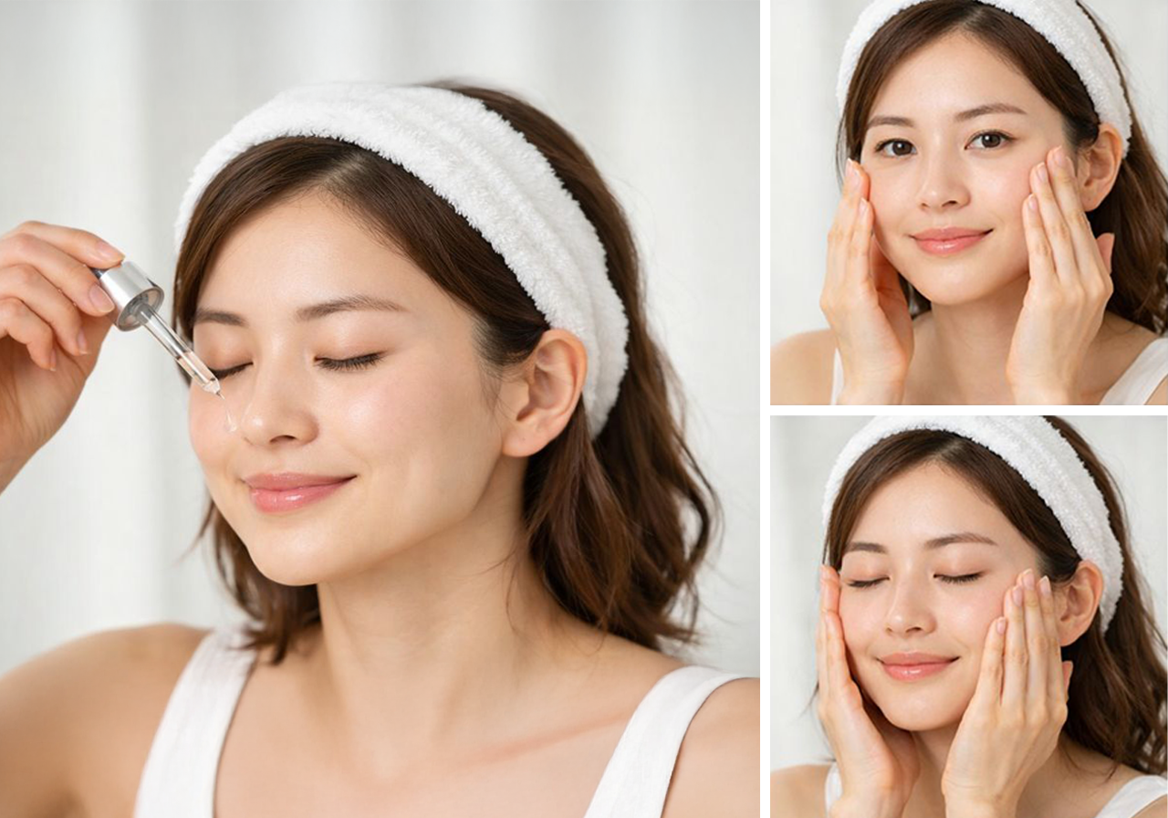 美容液を使用している女性の画像