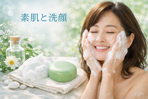 素肌と洗顔のひととき