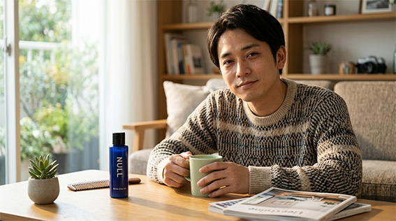 微笑んでいる男性の画像