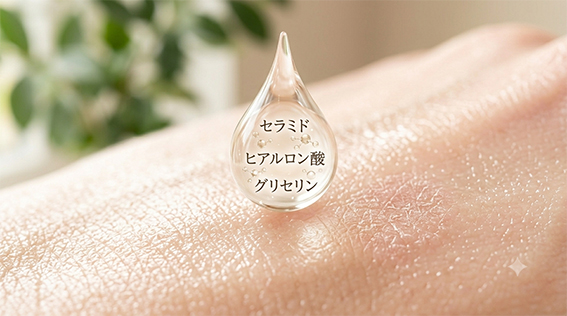 乾燥肌が固形石鹸を選ぶ際の5つのポイントをイメージさせる画像
