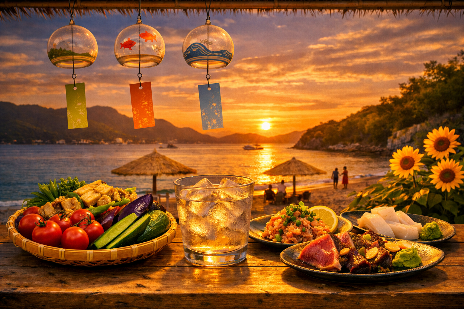 8月の旬の味覚と焼酎のペアリングのイメージ画像