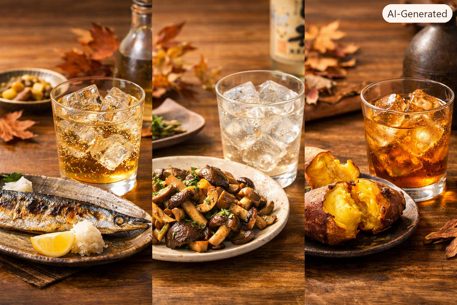 秋の味覚と焼酎の最高ペアリングのイメージ画像