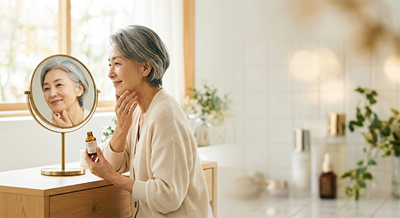 化粧品の効果を最大限に引き出す！60代からのスキンケア術のイメージ画像