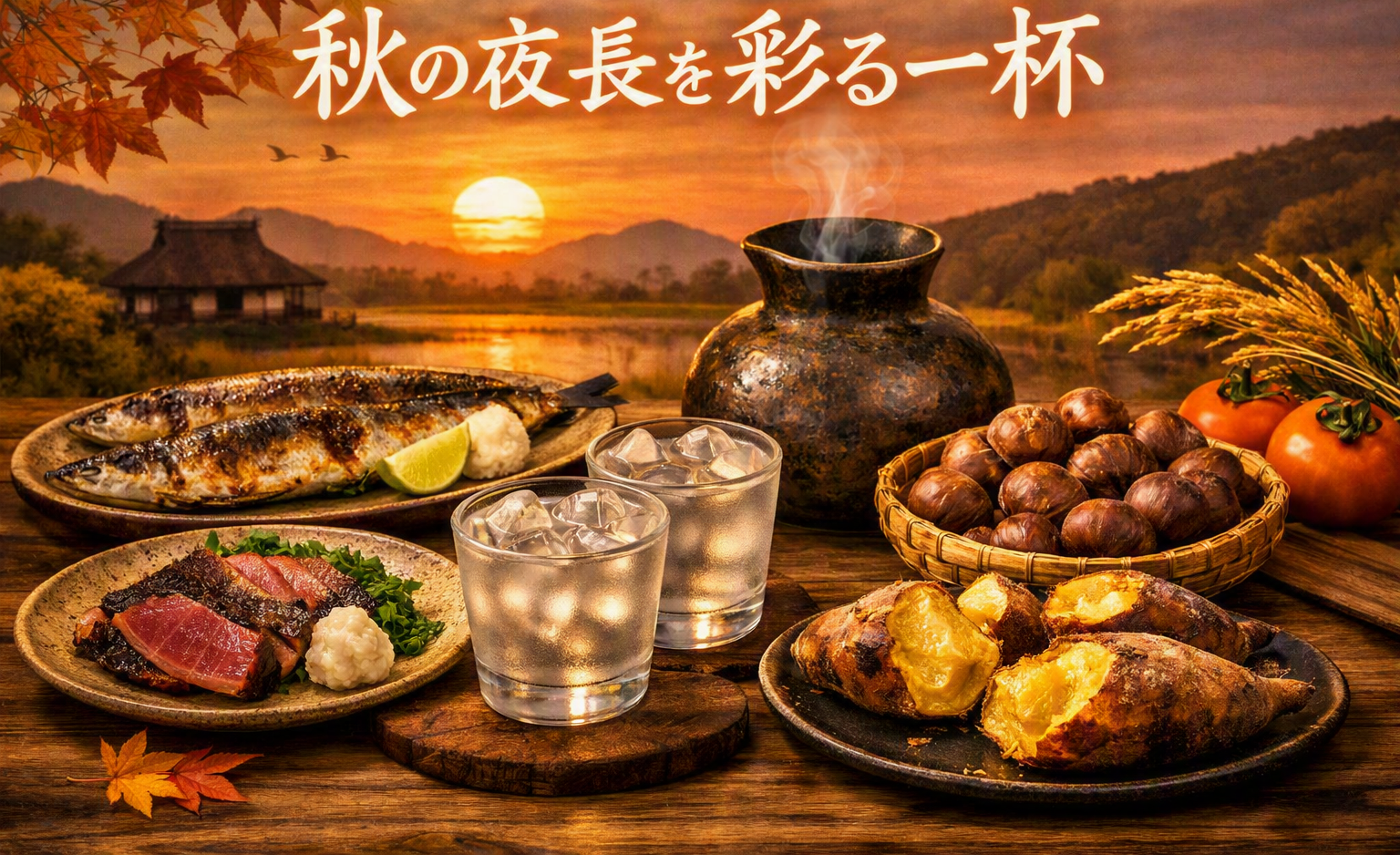秋の味覚と焼酎のベストペアリングのイメージ画像